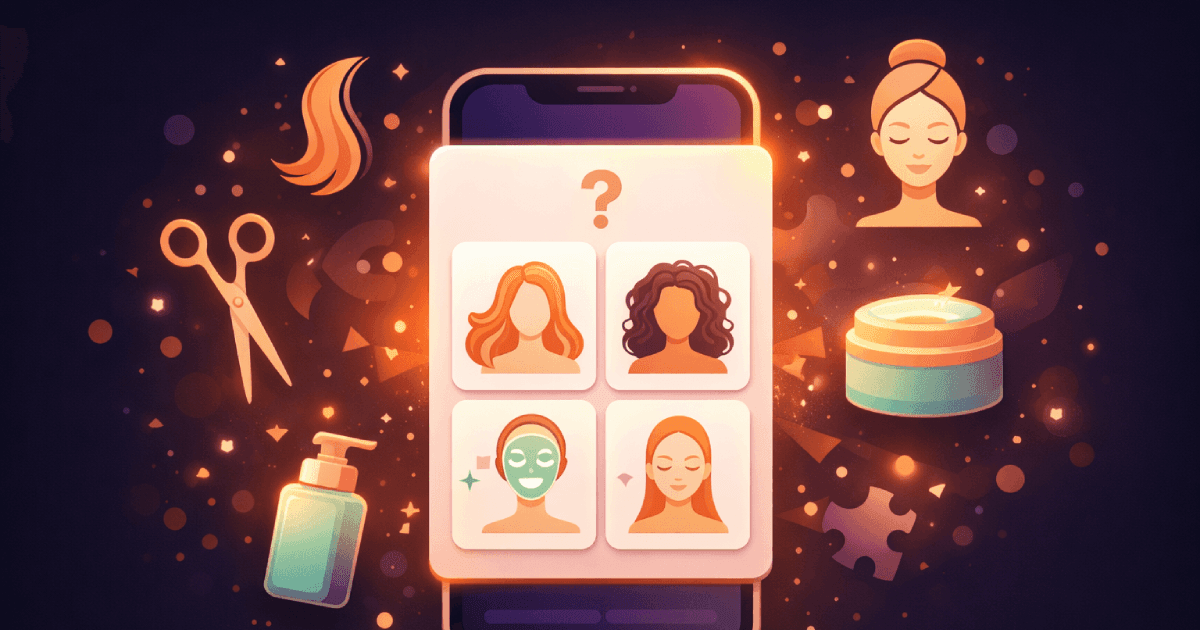 Beauty salon quiz — question templates and result examples